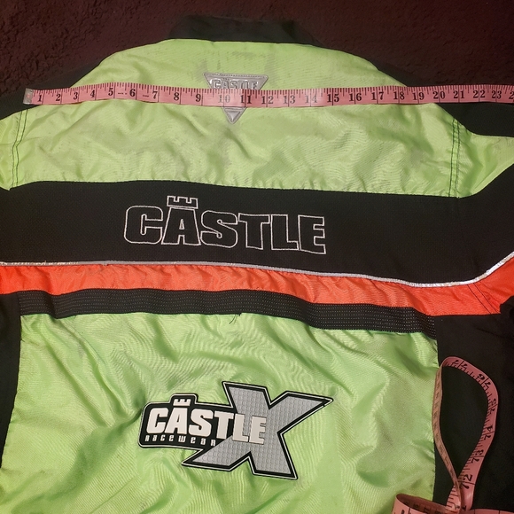 Castle Racing CR2 Series01 Black&Neon Green/HiVisSnowmobile insulated jacket szL - Picture 10 of 10